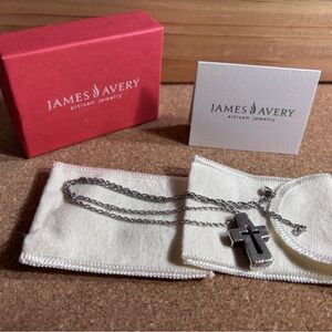 JA Sterling Silver Cross Necklace With 18 Inch Chain Vintage